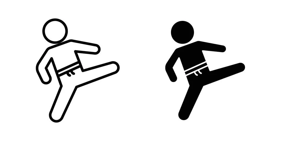 Karate fighter icon set. Vector EPS 10 Stock Illustration