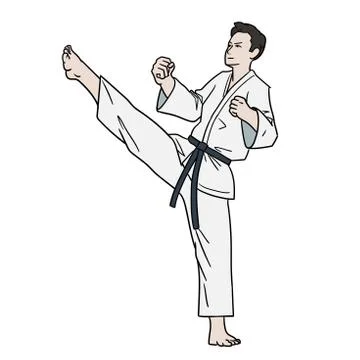 Karate fighter isolated Stock Illustration