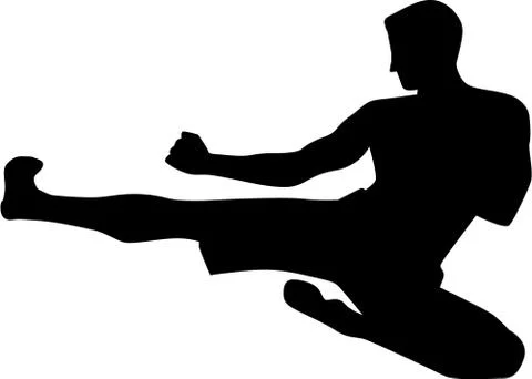 Karate fighting kick Illustrazione stock