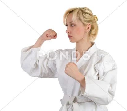 Karate girl. Stock Photos