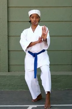 Karate girl Stock Photos