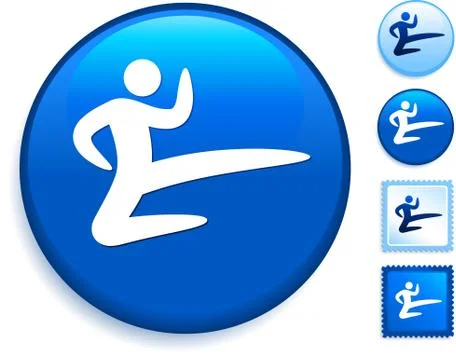 Karate Icon on Internet Button Stock Photos