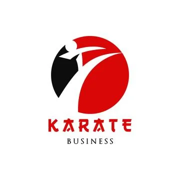Karate Icon Logo Design Template Stock Illustration