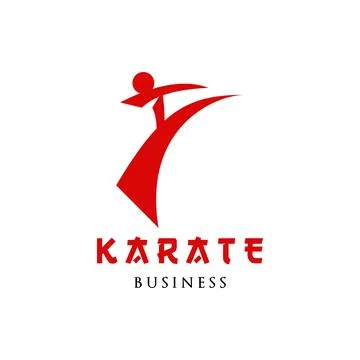 Karate Icon Logo Design Template Stock Illustration