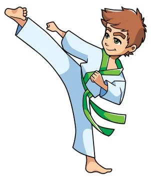 Karate Kick Boy Stockillustratie