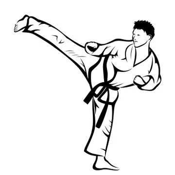 Karate kick Stock Illustration