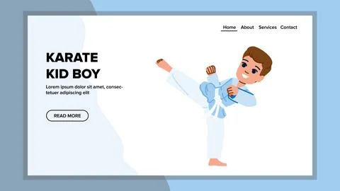 Karate kid boy vector Stock Illustration
