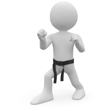 Karate man in combat position i Stock Illustration