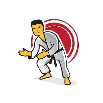 Karate man illustration Stock Illustration