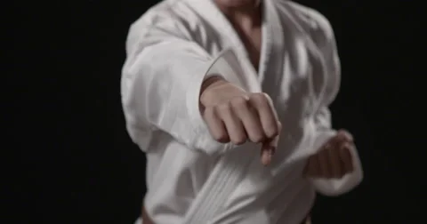 Karate moves close up  with sound Stock Footage 48623453