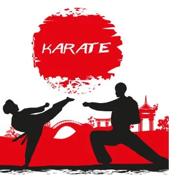 Karate occupations - Grunge background Stock Illustration