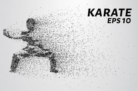 Karate of particles. Karate consists of small circles. Vector illustration Stock Illustration