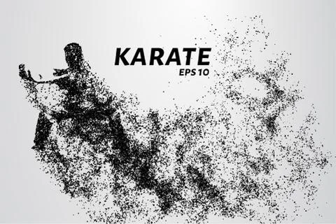 Karate of particles. Karate consists of small circles. Stock Illustration