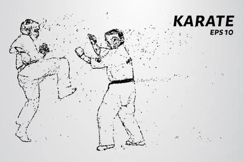 Karate of particles. Karate consists of small circles. Stock Illustration