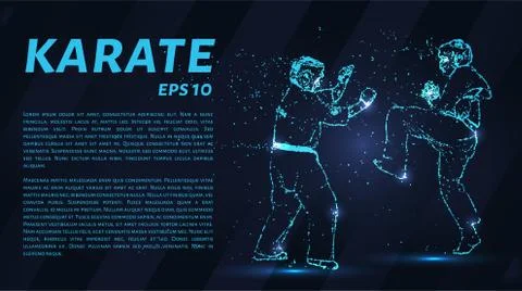 Karate of particles. Karate consists of small circles. Stock Illustration