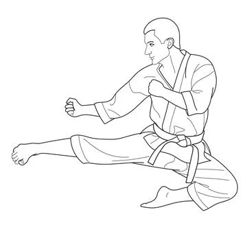 Karate Pose Stock Illustration