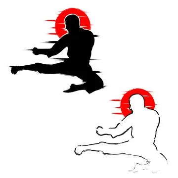 Karate Pose Stock Illustration