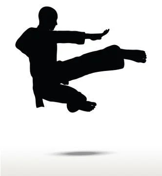 Karate silhouette Stock Illustration