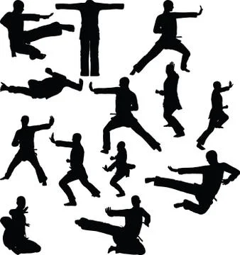 Karate silhouette Illustrazione stock
