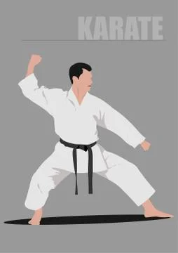 Karate silhouettes Stock Illustration