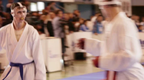 Karate sparring 3 Stock Footage 31959197