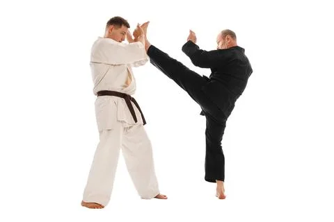 Karate sparring Stock Photos