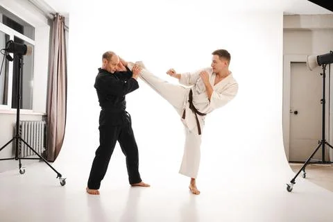 Karate sparring Stock Photos