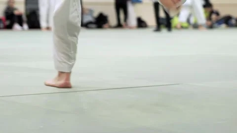 Karate support for warm up Stock Footage 302978654