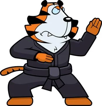 Karate Tiger Stock Illustration
