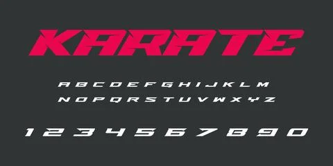 Karate Typography Vector – Bold Martial Arts Lettering Illustrazione stock