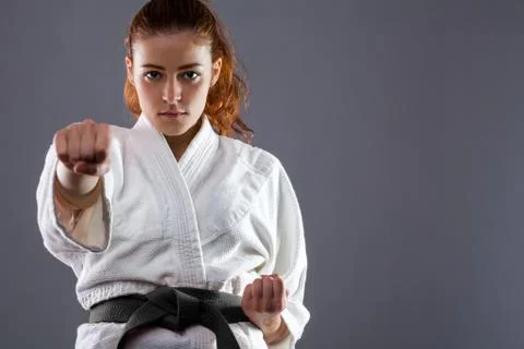 Karate Woman Stock Photos