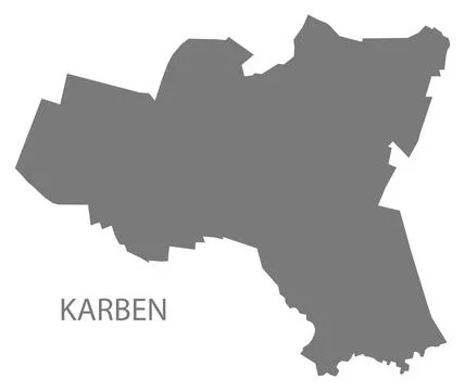 Karben German city map grey illustration silhouette shape Illustrazione stock