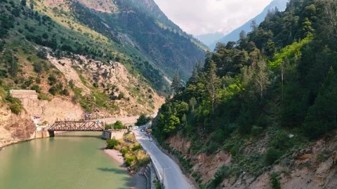 Karcham Bridge Spanning the Sutlej River in Himachal Pradesh Video stock 329324533
