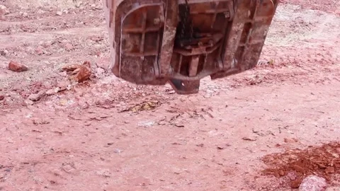Karier 047 The bucket of a huge mining excavator trains before work. Stock Footage 122217610