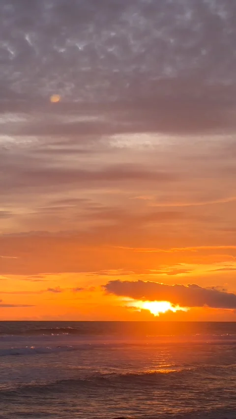 Karimunjawa during a dramatic orange sunset. Stock Footage 338012506