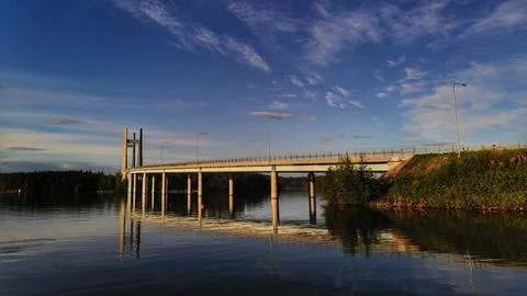 Kärkinen Bridge in Korpilahti, Jyväskylä, Finland - Finnish Summer Landscape Stock Photos