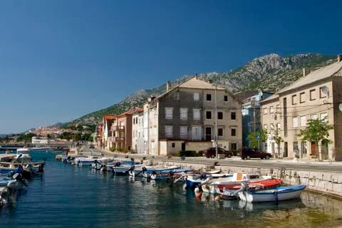 Karlobag waterfront panorama Stock Photos
