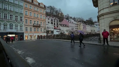 Karlovy Vary Bridge. Stock Footage 69149042