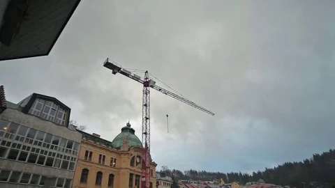 Karlovy Vary Construction crane. Stock Footage 69147383
