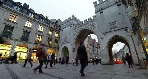 Karlstor at Stachus in Munich Stock Footage 35546270