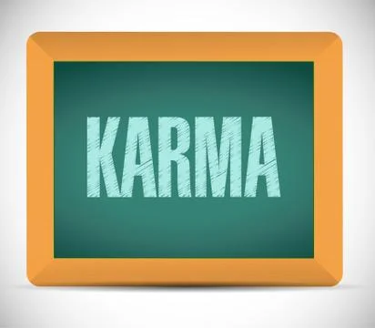 Karma chalkboard message illustration Stock Illustration