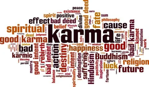 Karma word cloud Stock Illustration