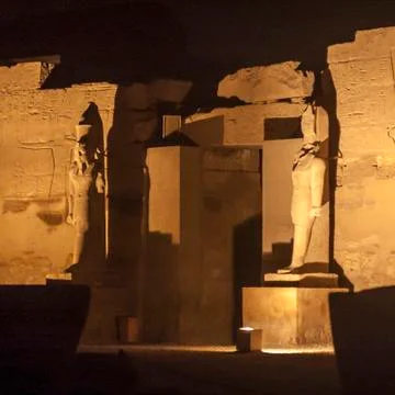 Karnak complex by night Stock Photos