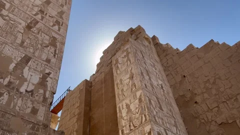 Karnak Egypt Luxor walls complex gate entrance Stock Footage 290177561