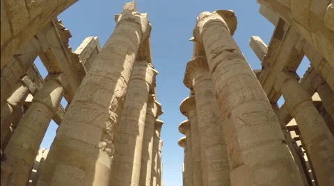 Karnak Egypt temple columns Stock Footage