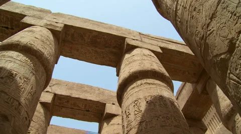 Karnak Temple Columns Stock Footage 1093306