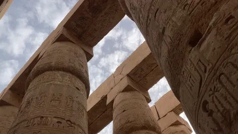 Karnak temple complex columns Egypt Stock Footage 195398755