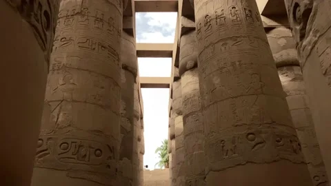 Karnak temple complex columns Stock Footage 195398842