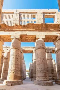 The Karnak Temple Complex, commonly known as Karnak, comprises a vast mix of Stock Photos