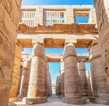 The Karnak Temple Complex, commonly known as Karnak, comprises a vast mix of Stock Photos